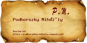 Podhorszky Mihály névjegykártya