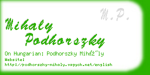 mihaly podhorszky business card